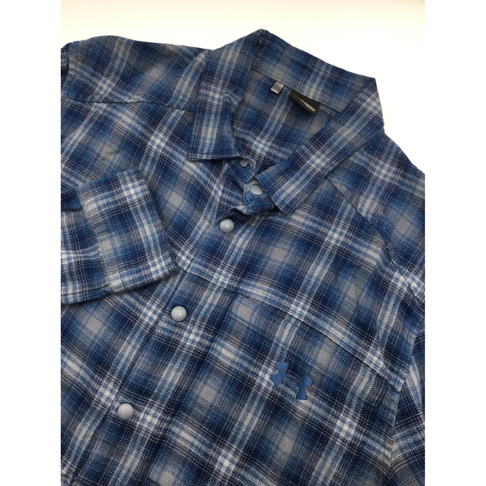 Under Armour Men's Large LG/G Plaid Flannel Long‎ Sleeve Button Up Shirt